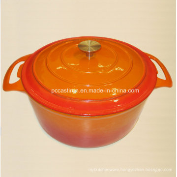 Enamel Cast Iron Casserole Cookware with Cover Dia 24cm 28cm